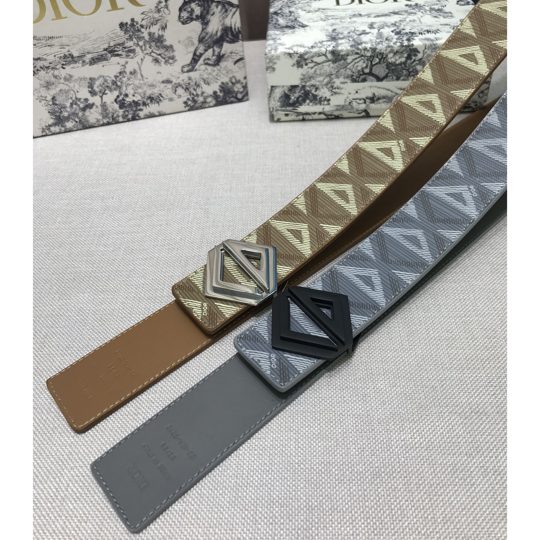 Dior CD Diamond Print  40mm Reversible Belt  - DesignerGu