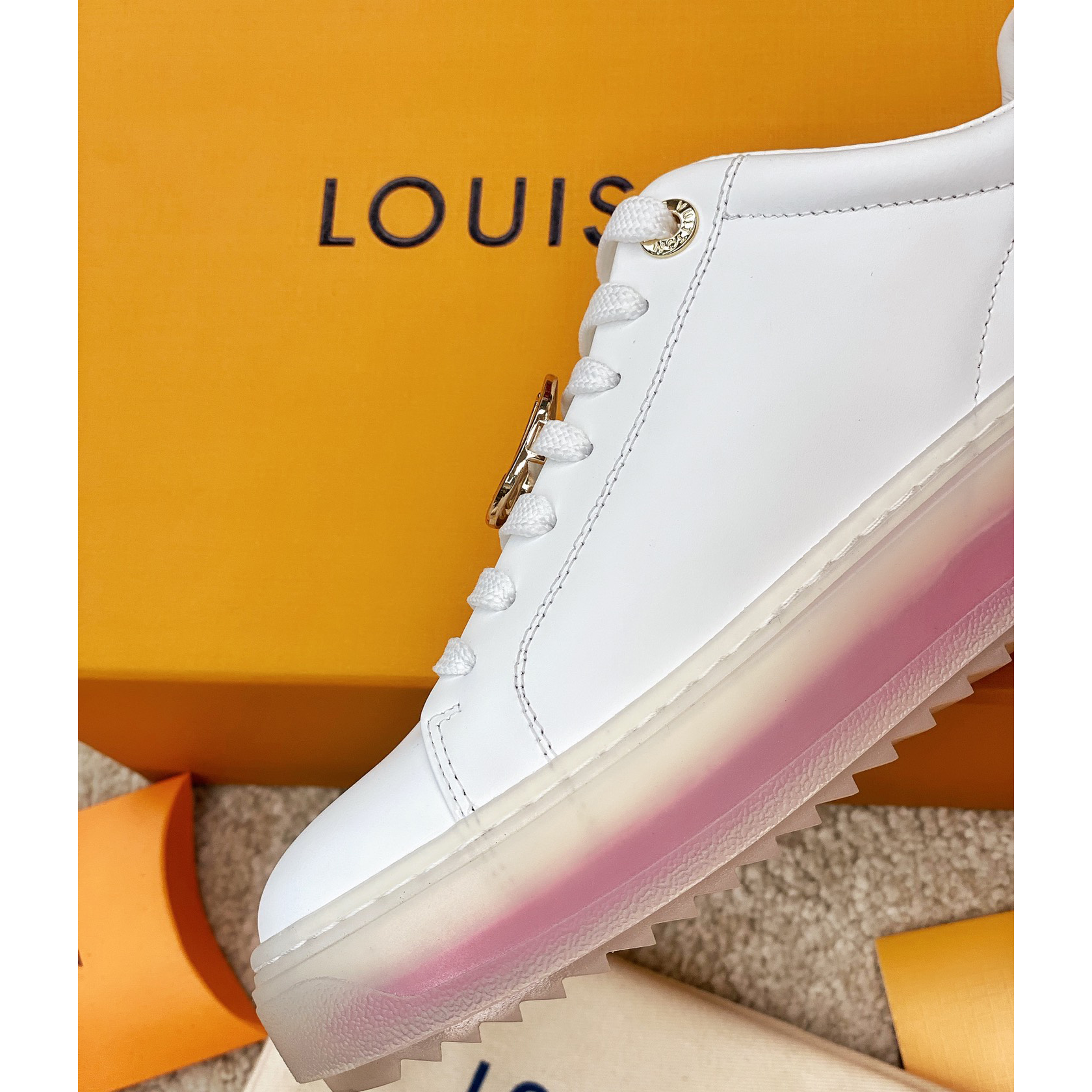 Louis Vuitton Logo Transparent Sole Sneaker  - DesignerGu