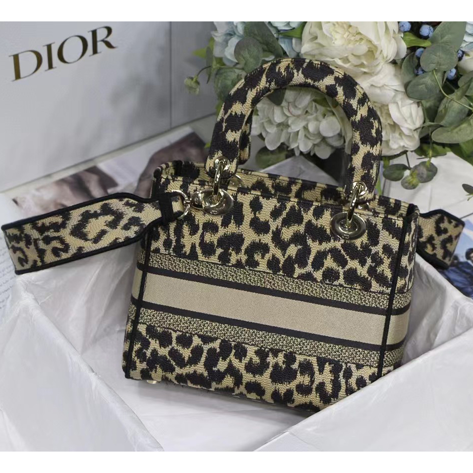 Dior Leopard Print Lady Bag（24-20-11CM） - DesignerGu