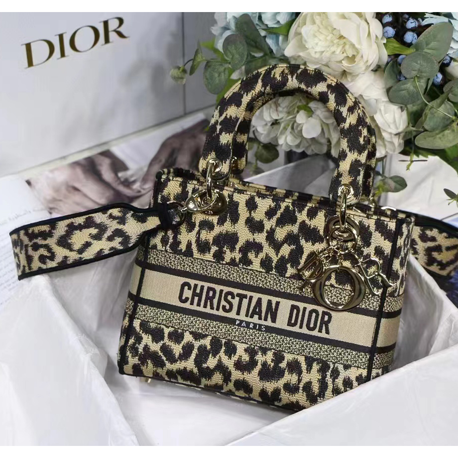 Dior Leopard Print Lady Bag（24-20-11CM） - DesignerGu