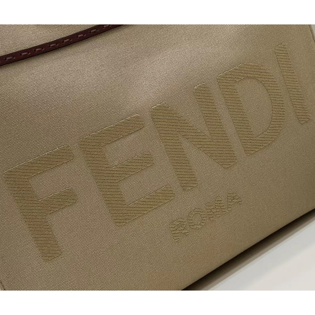 Fendi Sunshine Medium Beige Canvas Bag(35-31-17cm) - DesignerGu