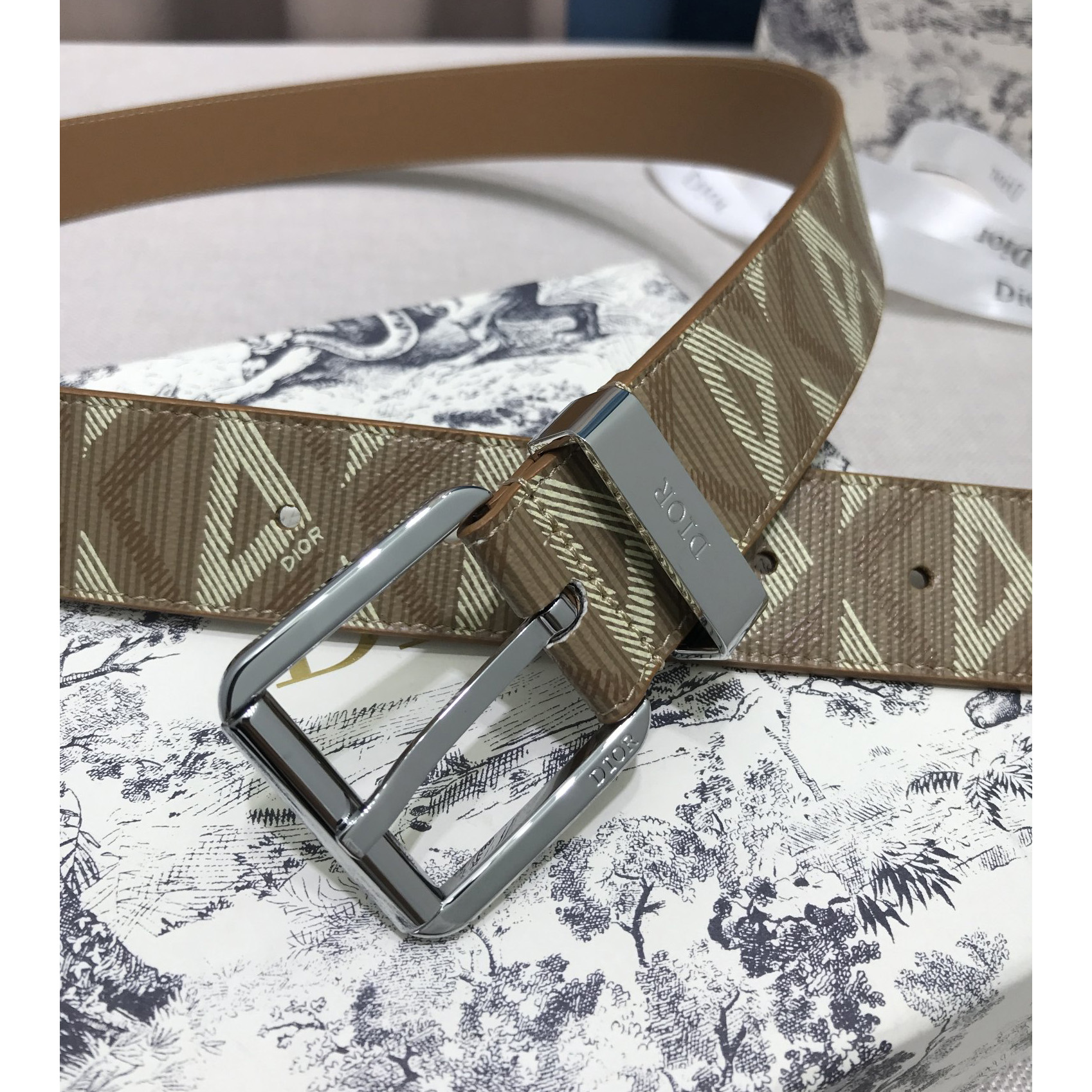 Dior CD Diamond Print  40mm Belt  - DesignerGu