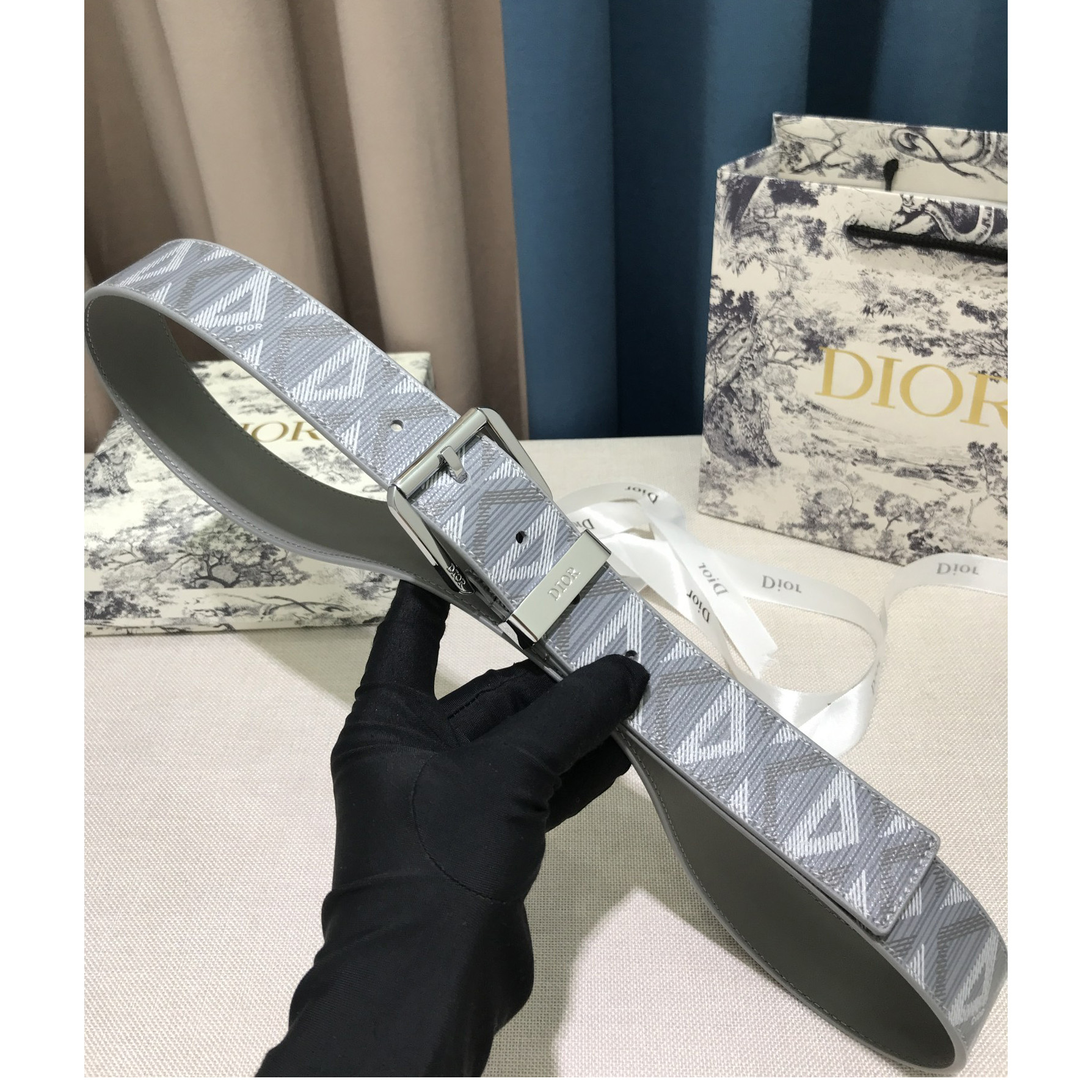 Dior CD Diamond Print  35mm Belt  - DesignerGu