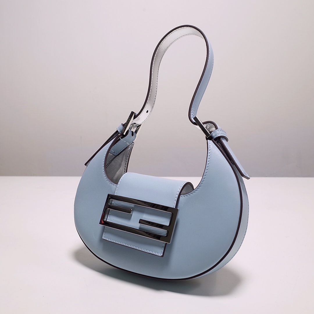 Fendi Cookie Blue Leather Mini Handbag（22-17.5-4.5cm） - DesignerGu