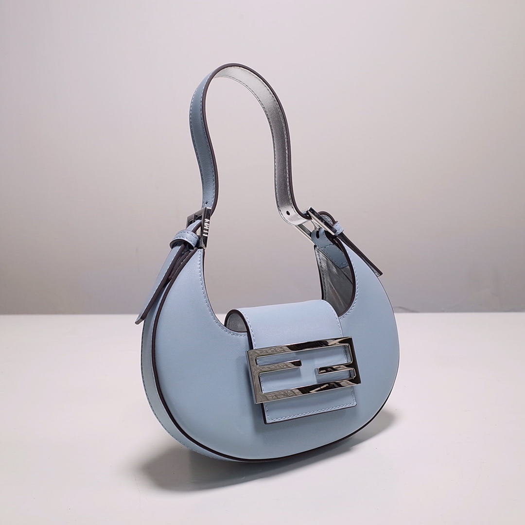 Fendi Cookie Blue Leather Mini Handbag（22-17.5-4.5cm） - DesignerGu