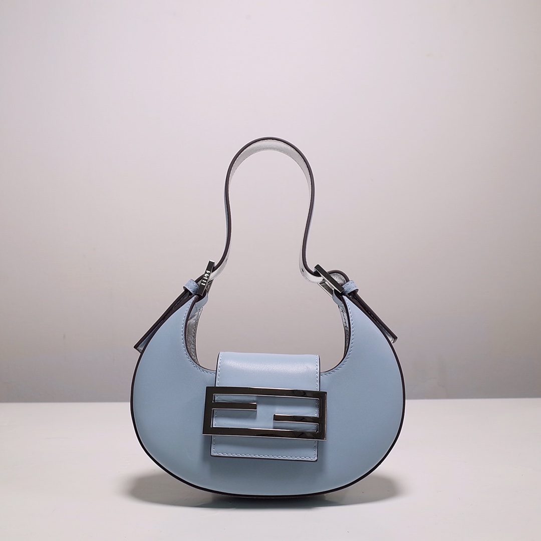 Fendi Cookie Blue Leather Mini Handbag（22-17.5-4.5cm） - DesignerGu