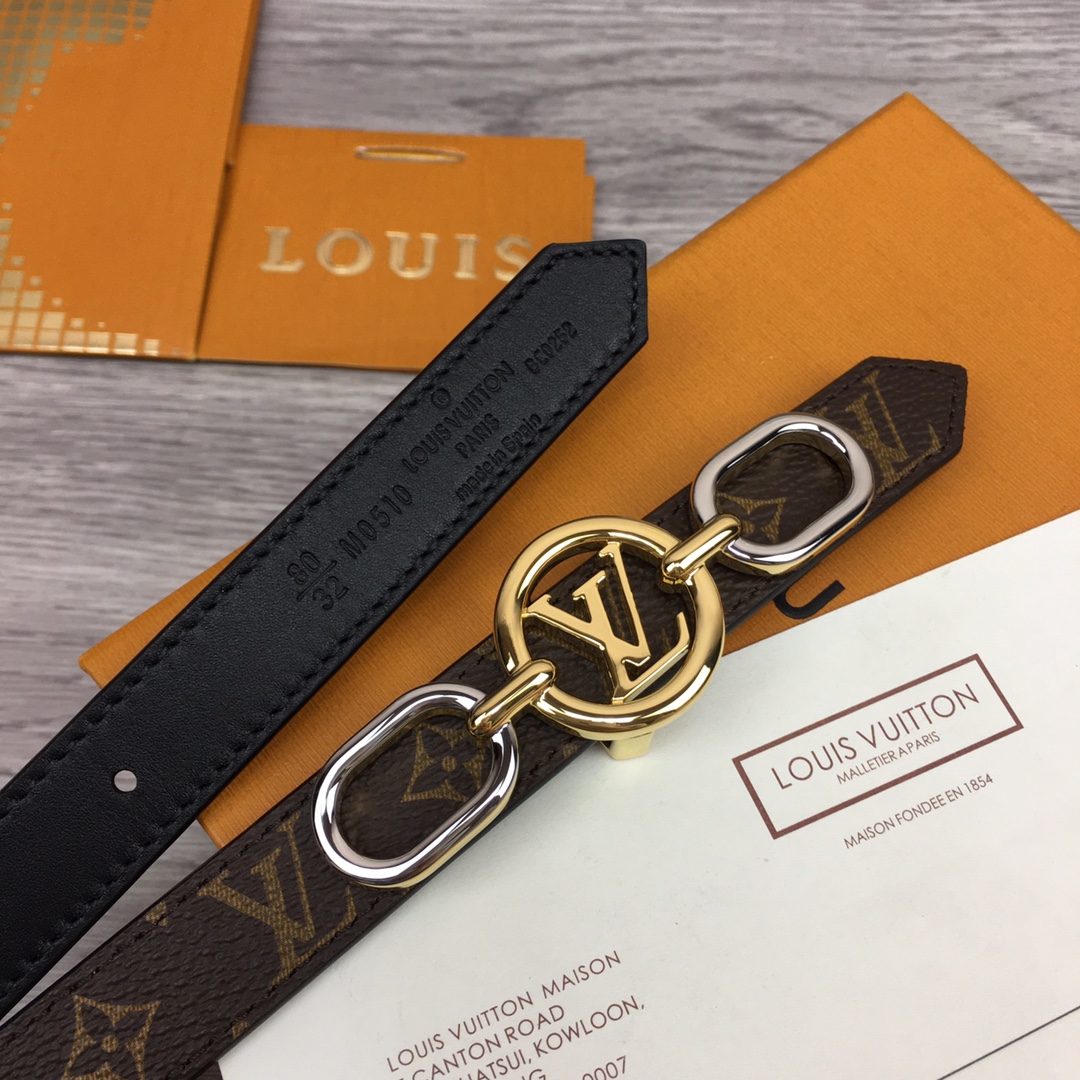 Louis Vuitton Squared LV 20mm Belt - DesignerGu