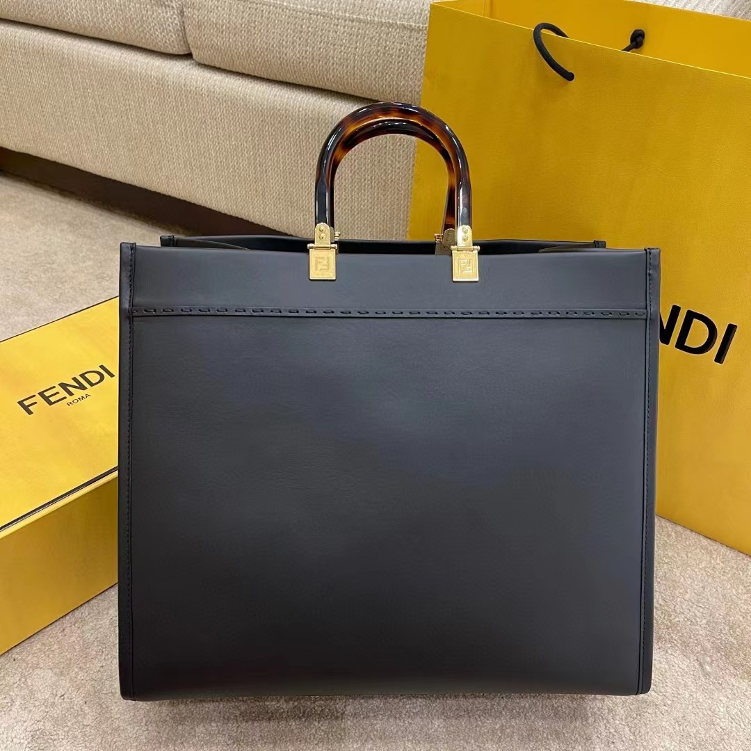 Fendi Sunshine Medium Beige Canvas Bag(40.5-35-21.5cm) - DesignerGu