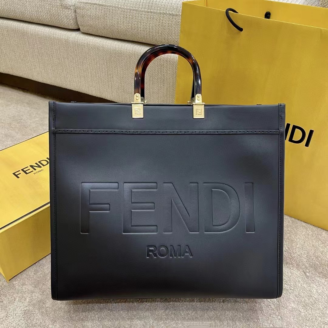 Fendi Sunshine Medium Beige Canvas Bag(40.5-35-21.5cm) - DesignerGu