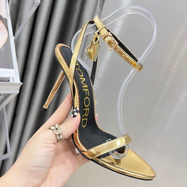 Tom Ford Gold Padlock Sandals - DesignerGu