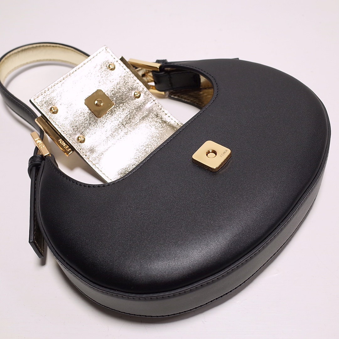 Fendi Cookie Black Leather Mini Handbag（22-17.5-4.5cm） - DesignerGu