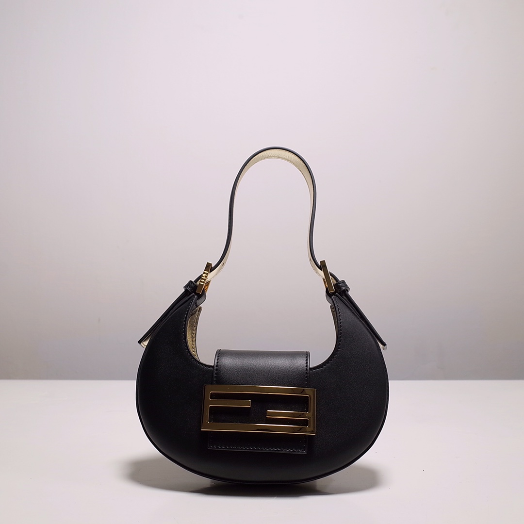 Fendi Cookie Black Leather Mini Handbag（22-17.5-4.5cm） - DesignerGu