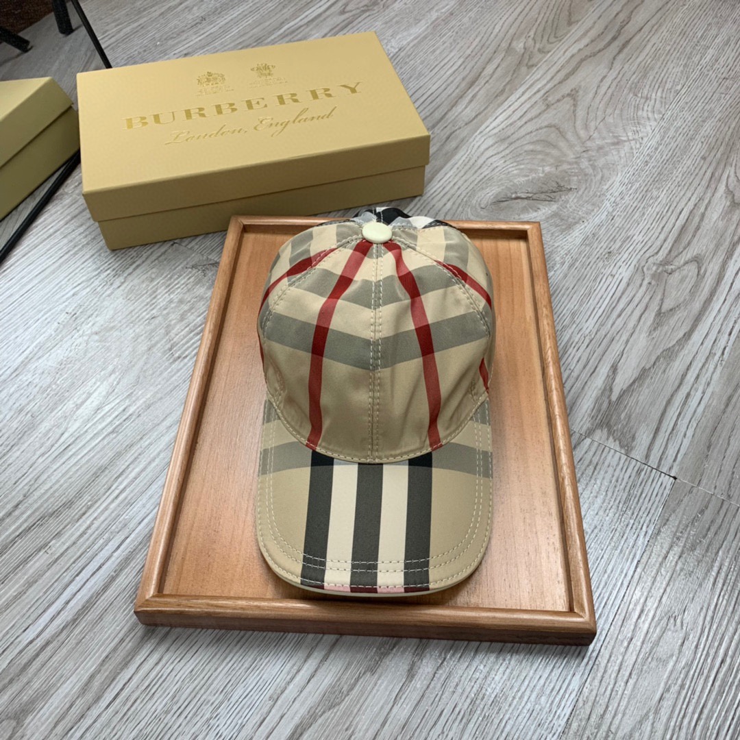 Burberry Vintage Check And Icon Stripe Baseball Cap - DesignerGu