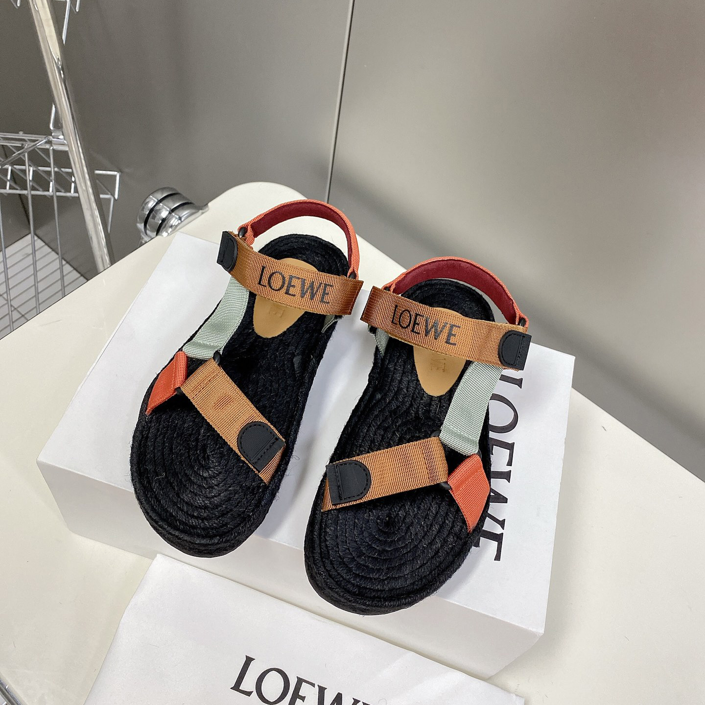 Loewe Strappy Espadrille In Nylon - DesignerGu