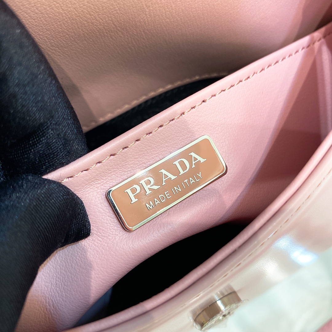 Prada Cleo Brushed Leather Shoulder Bag In Pink(24-19-6cm)   1BD303 - DesignerGu