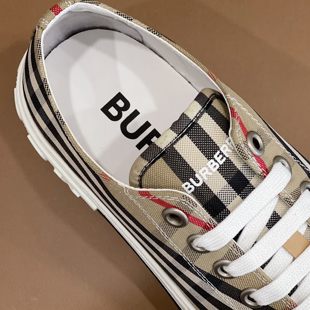 Burberry Check Cotton Sneakers - DesignerGu