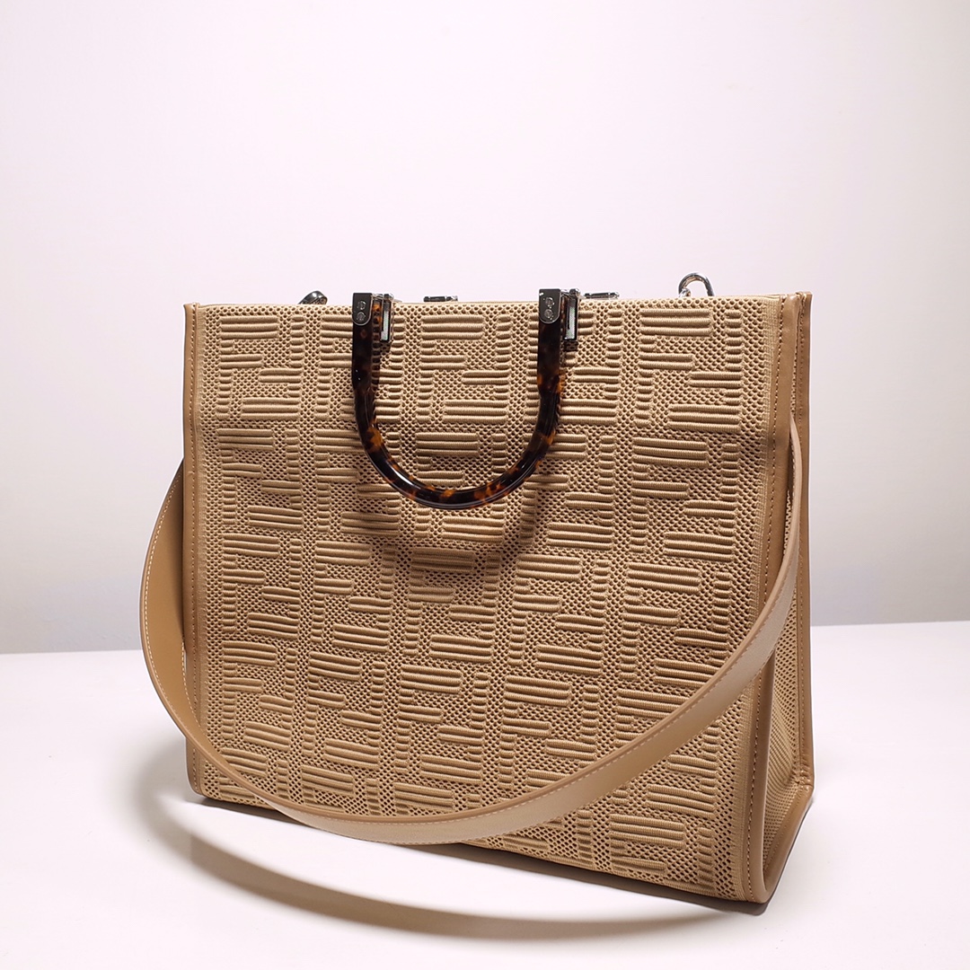 Fendi Sunshine Medium Shopper Bag In Beige(35-31-17cm)  8BH386 - DesignerGu