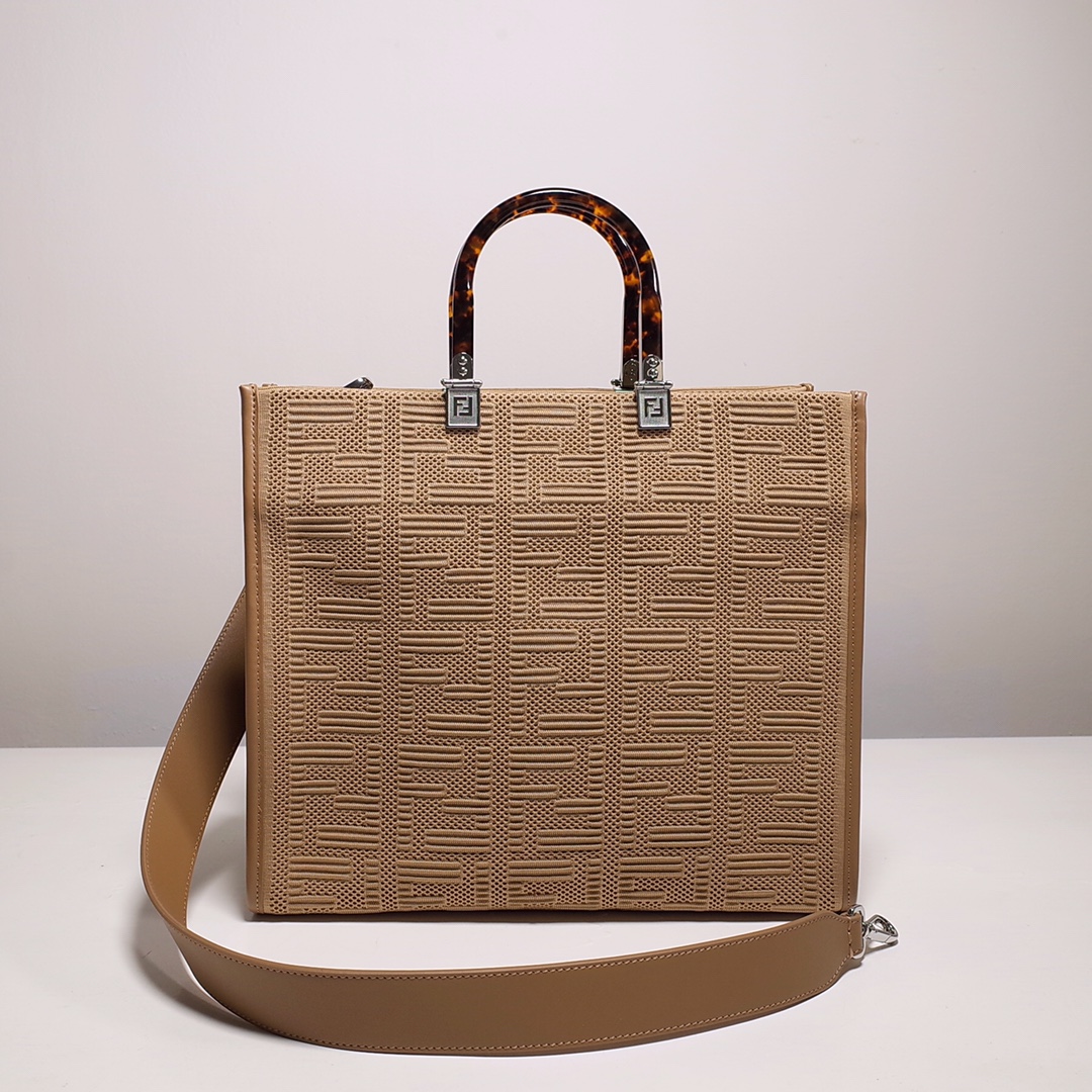 Fendi Sunshine Medium Shopper Bag In Beige(35-31-17cm)  8BH386 - DesignerGu