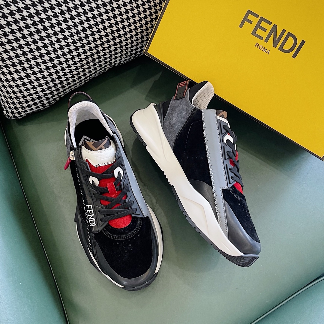 Fendi Flow Multicolour Suede Low-Tops Sneakers - DesignerGu