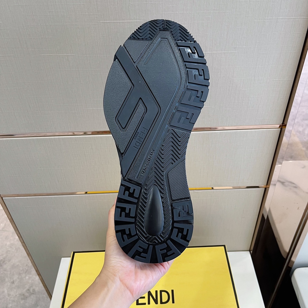 Fendi Flow Black Running Sneakers - DesignerGu