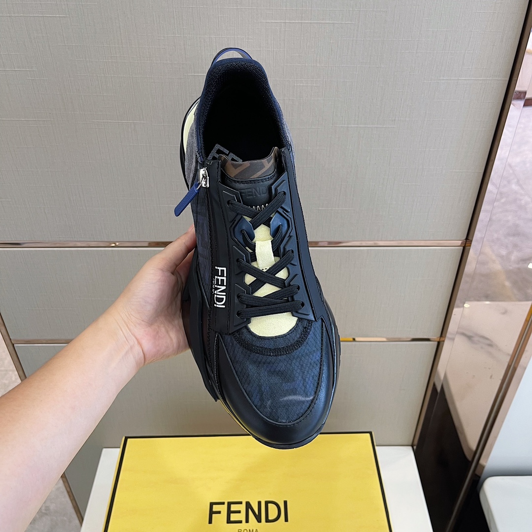 Fendi Flow Black Running Sneakers - DesignerGu