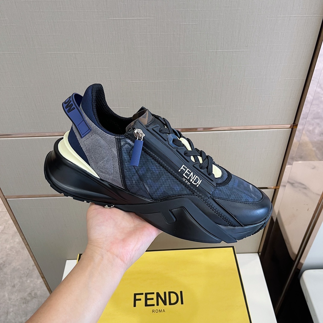 Fendi Flow Black Running Sneakers - DesignerGu