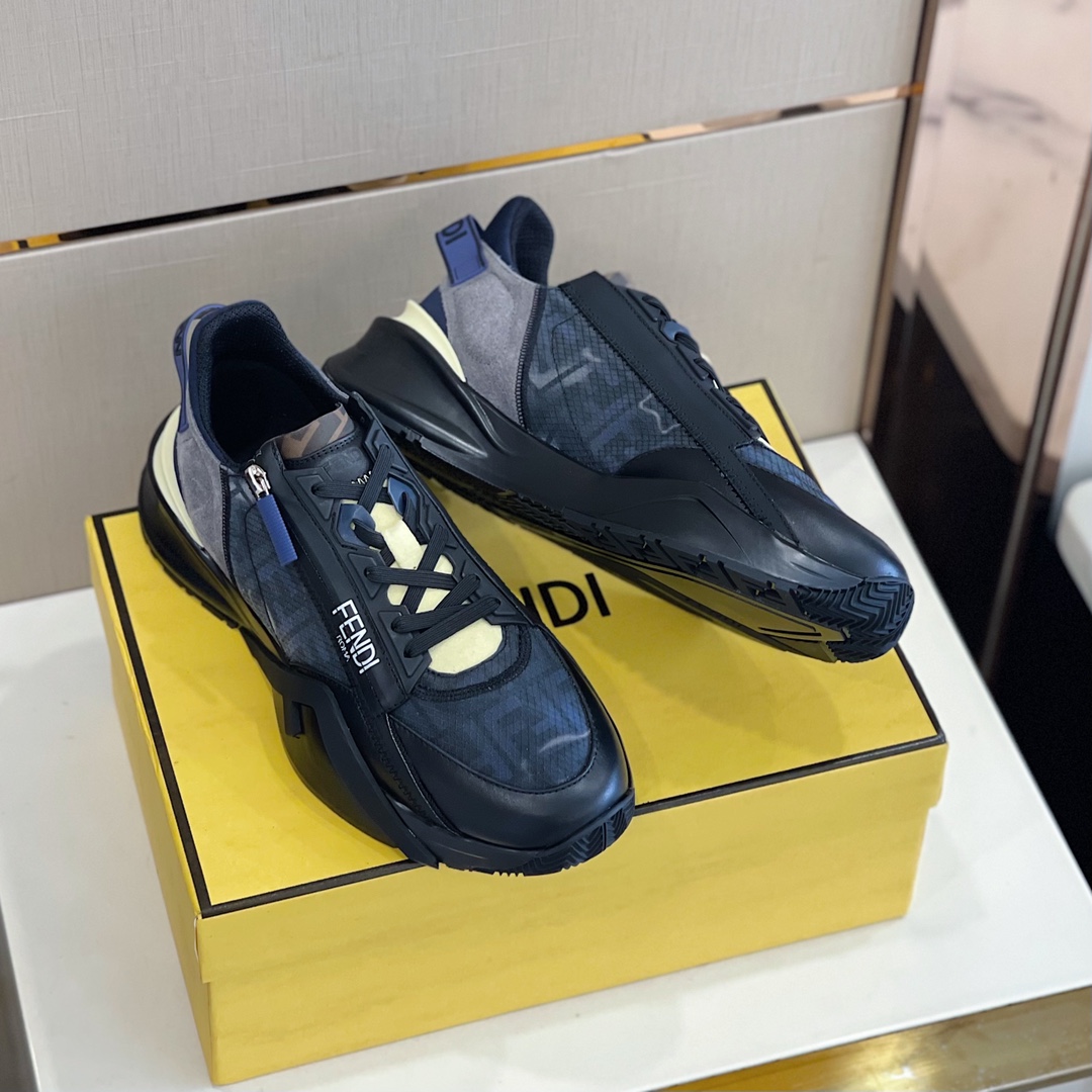 Fendi Flow Black Running Sneakers - DesignerGu