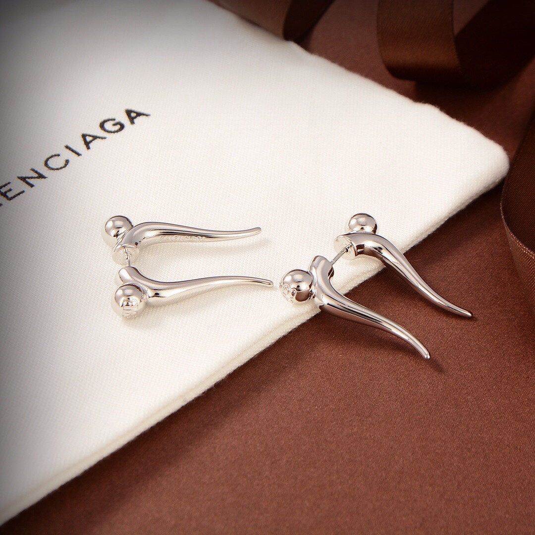 Balenciaga Force Double Horn Earrings  - DesignerGu