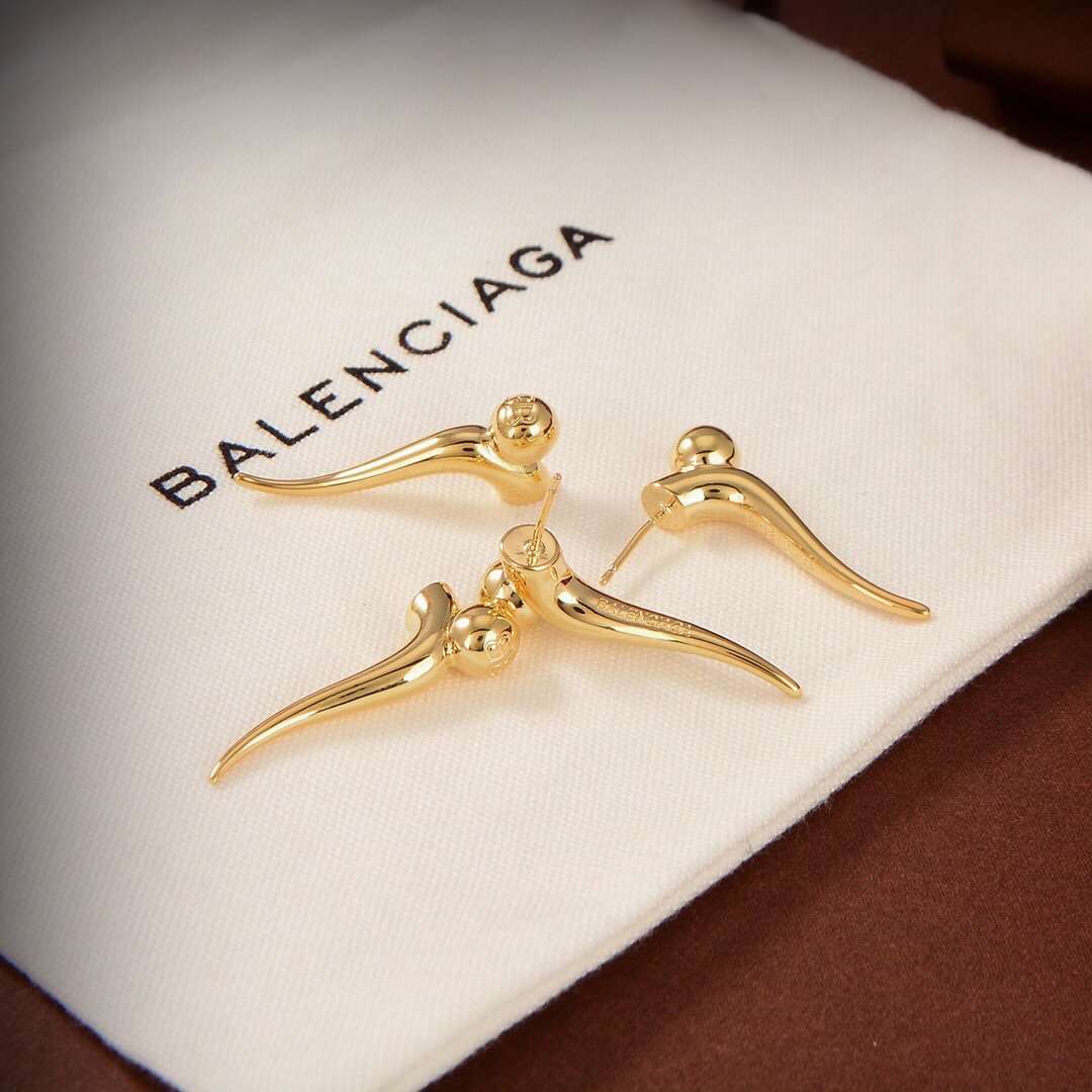 Balenciaga Force Double Horn Earrings  - DesignerGu