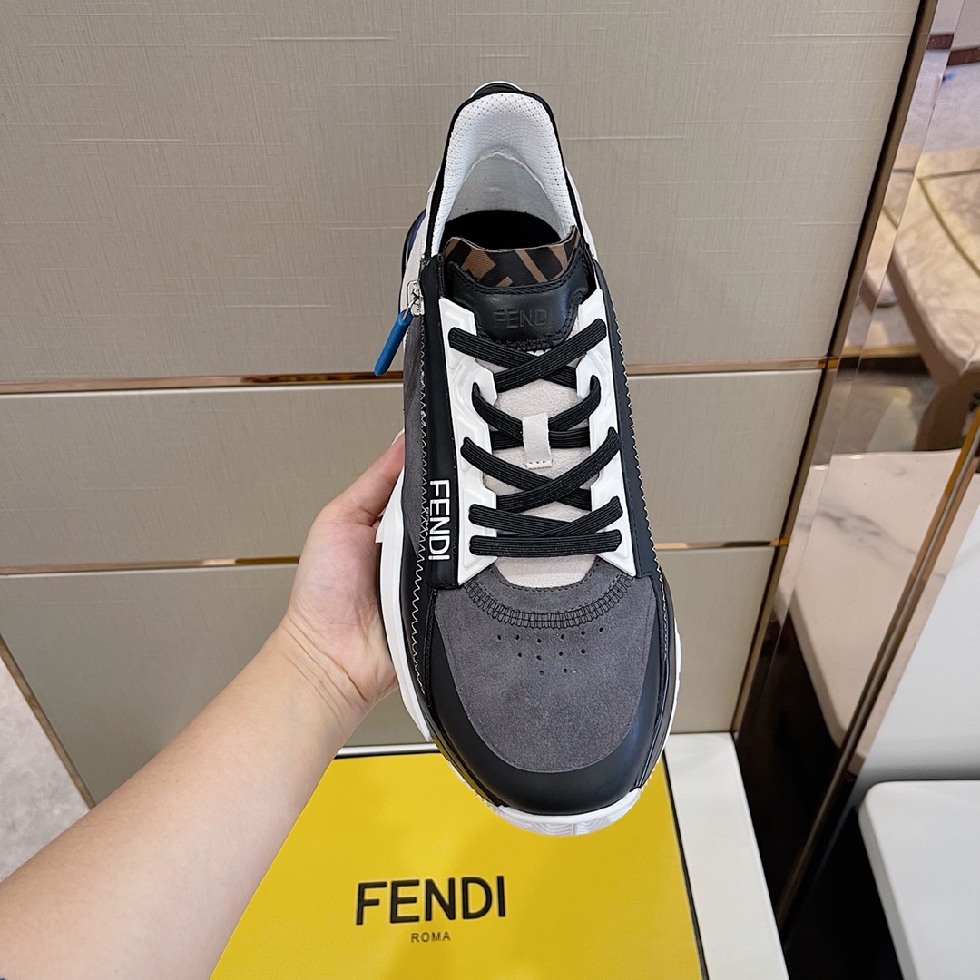 Fendi Flow Suede Low-Tops Sneakers - DesignerGu