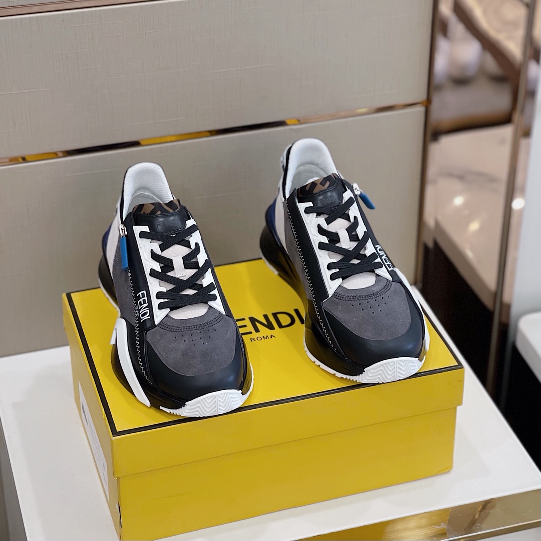 Fendi Flow Suede Low-Tops Sneakers - DesignerGu