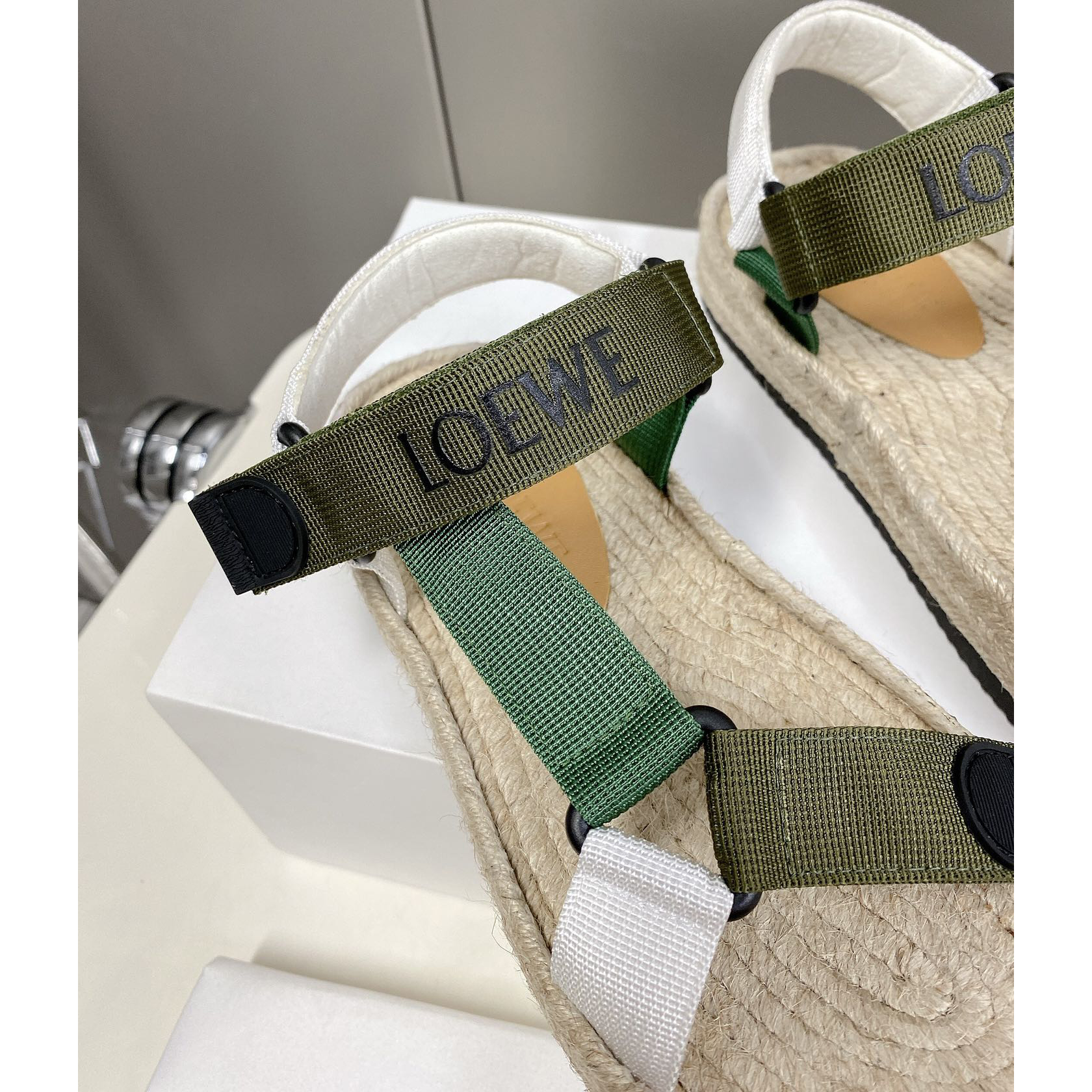 Loewe Strappy Espadrille In Nylon - DesignerGu