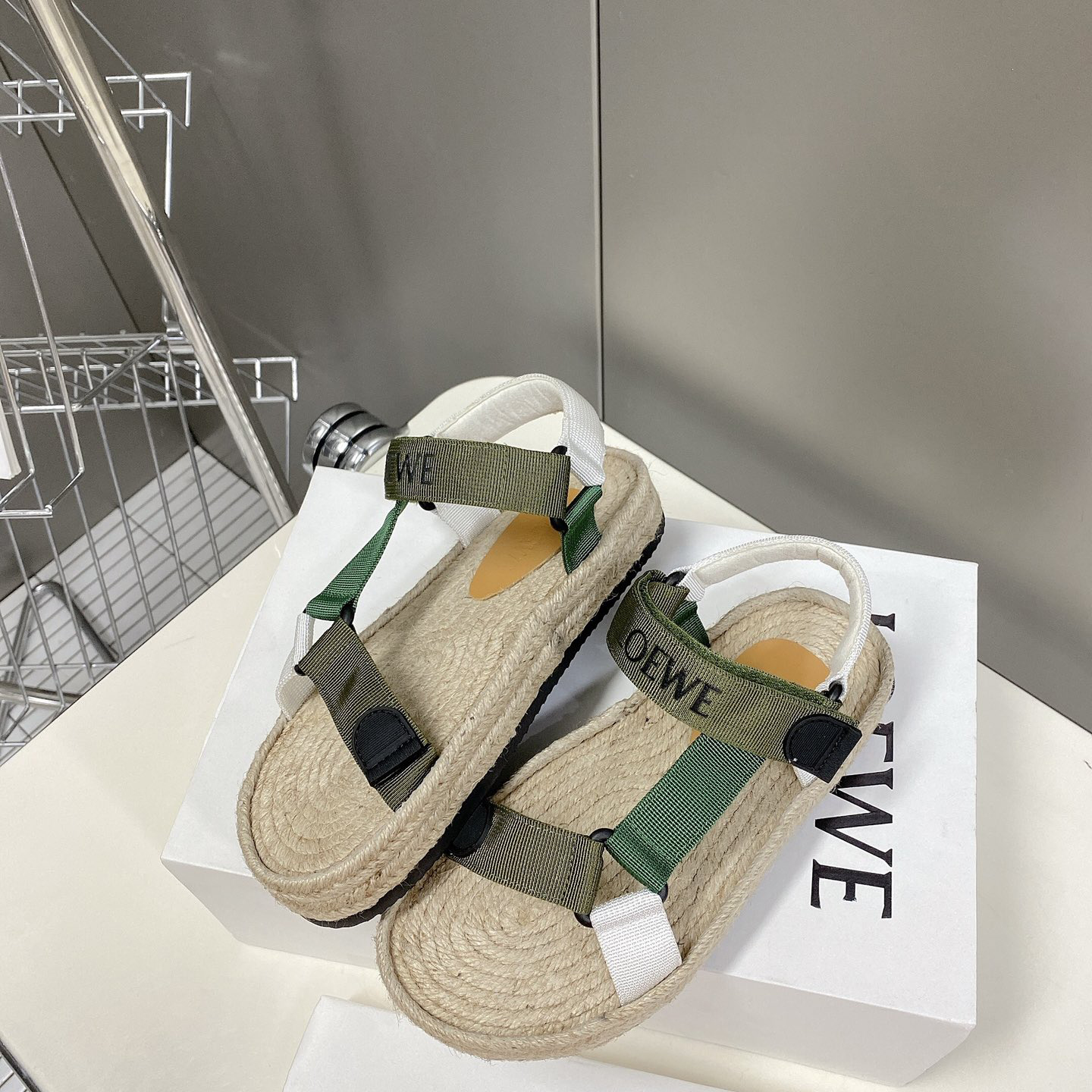 Loewe Strappy Espadrille In Nylon - DesignerGu