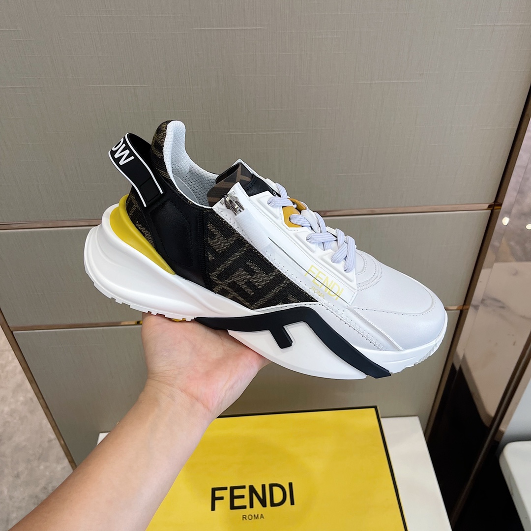 Fendi Flow White Leather Low-Tops Sneakers - DesignerGu