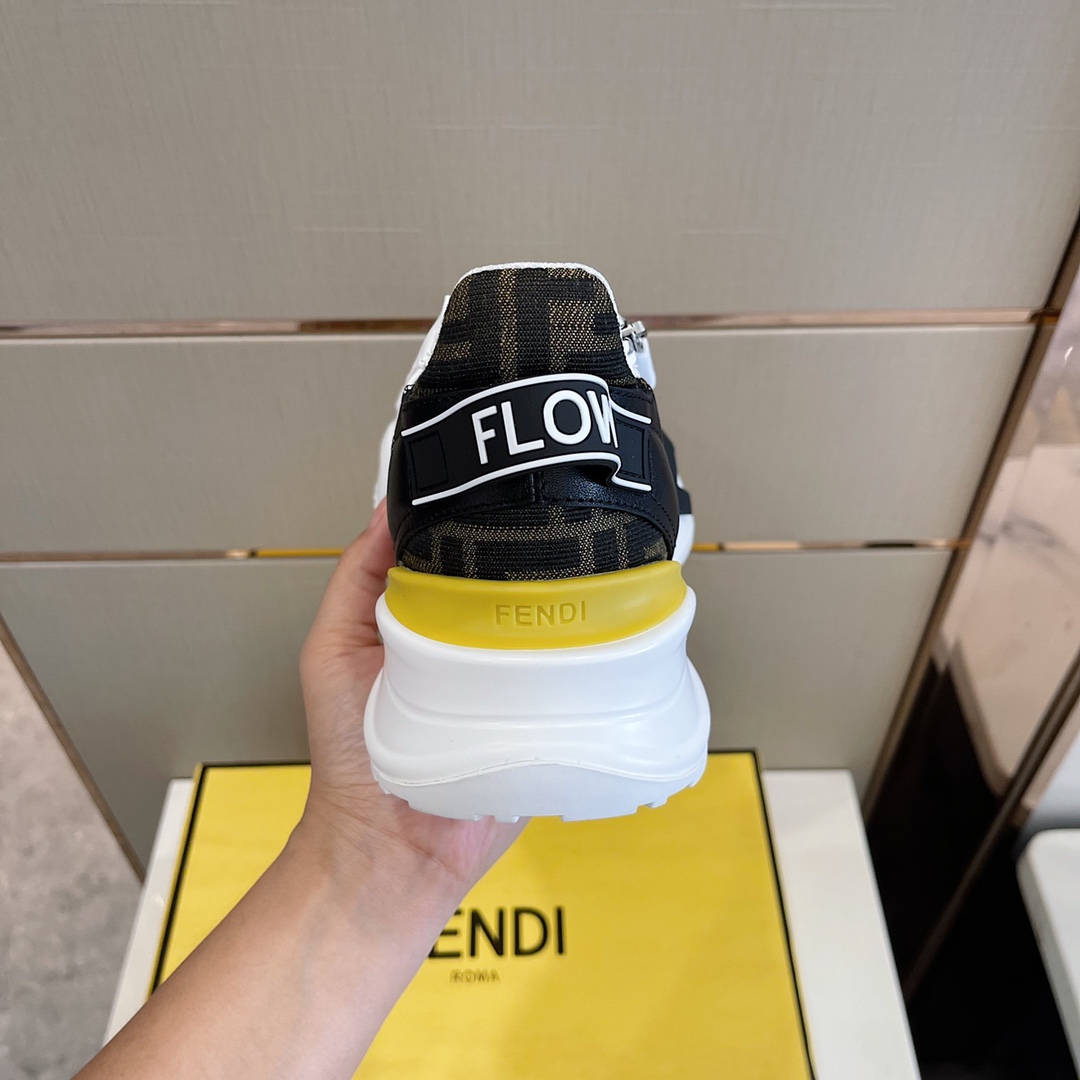 Fendi Flow White Leather Low-Tops Sneakers - DesignerGu