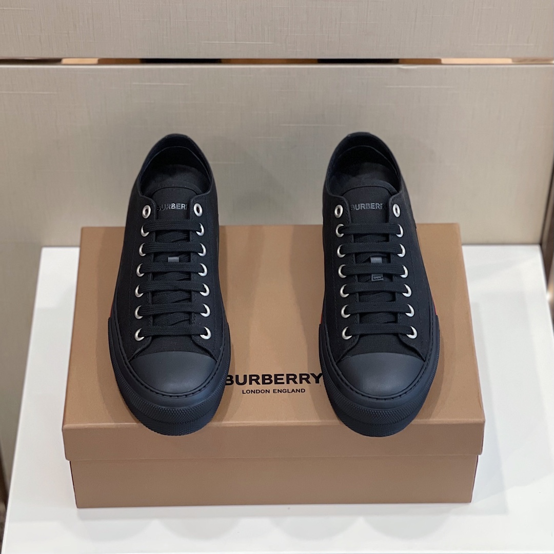 Burberry Logo Detail Cotton Sneakers - DesignerGu