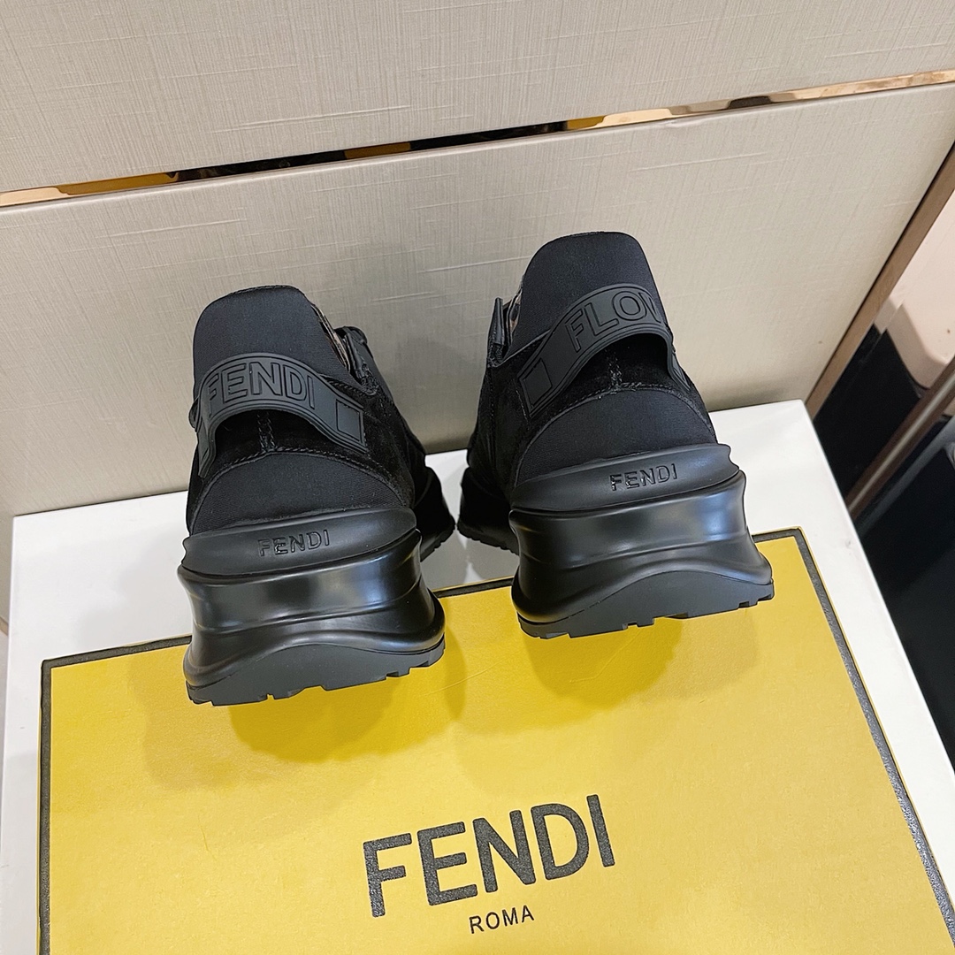 Fendi Flow Black Nylon Low-Tops Sneakers - DesignerGu