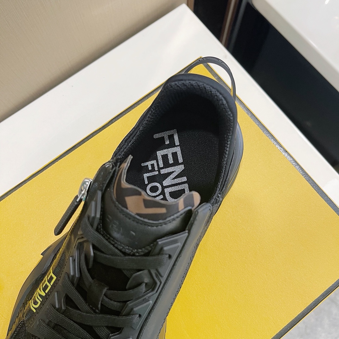 Fendi Flow Black Nylon Low-Tops Sneakers - DesignerGu