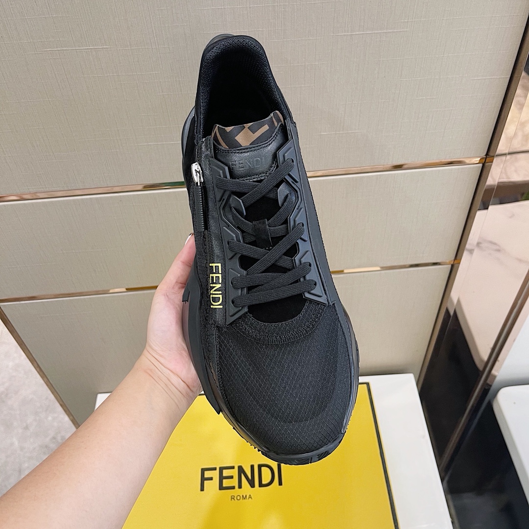 Fendi Flow Black Nylon Low-Tops Sneakers - DesignerGu