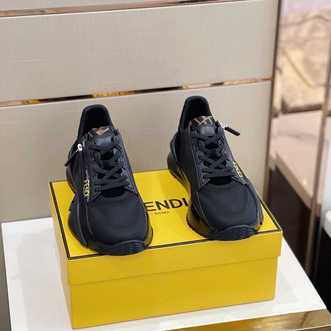 Fendi Flow Black Nylon Low-Tops Sneakers - DesignerGu