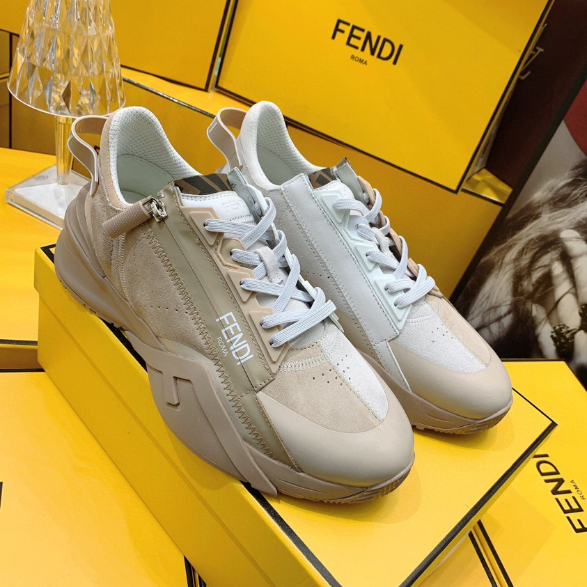 Fendi Flow Beige Suede Low-Tops Sneakers - DesignerGu
