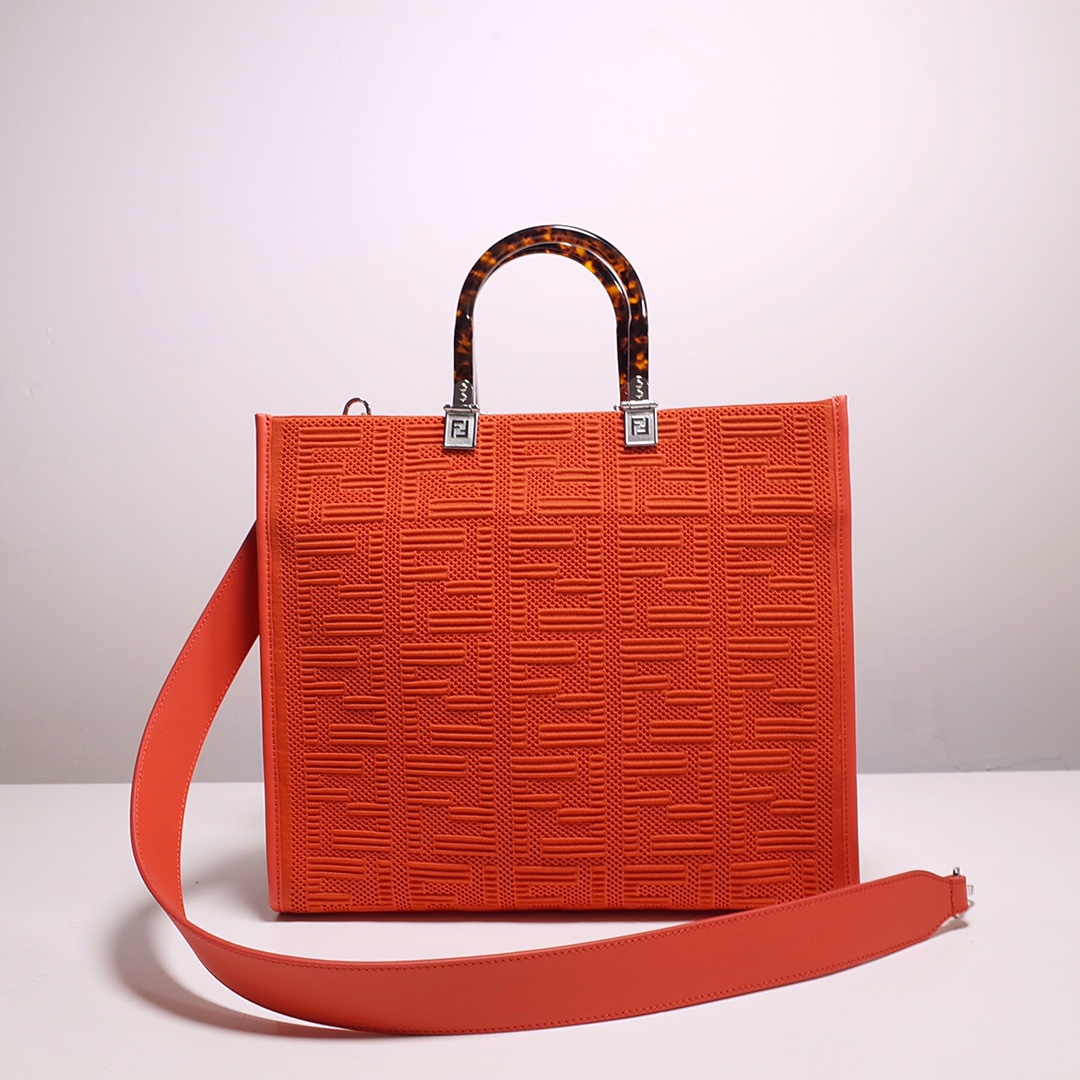Fendi Sunshine Medium Shopper Bag In Red (35-31-17cm)  8BH386 - DesignerGu