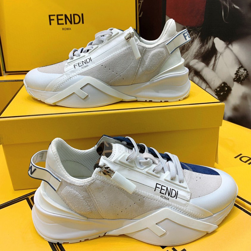 Fendi Flow Beige Suede Low-Tops Sneakers - DesignerGu