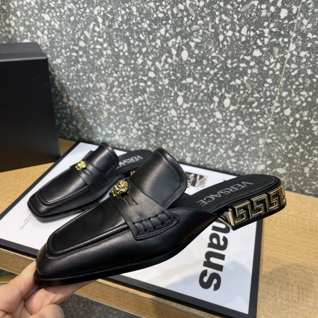 Versace La Medusa Loafer Mules - DesignerGu