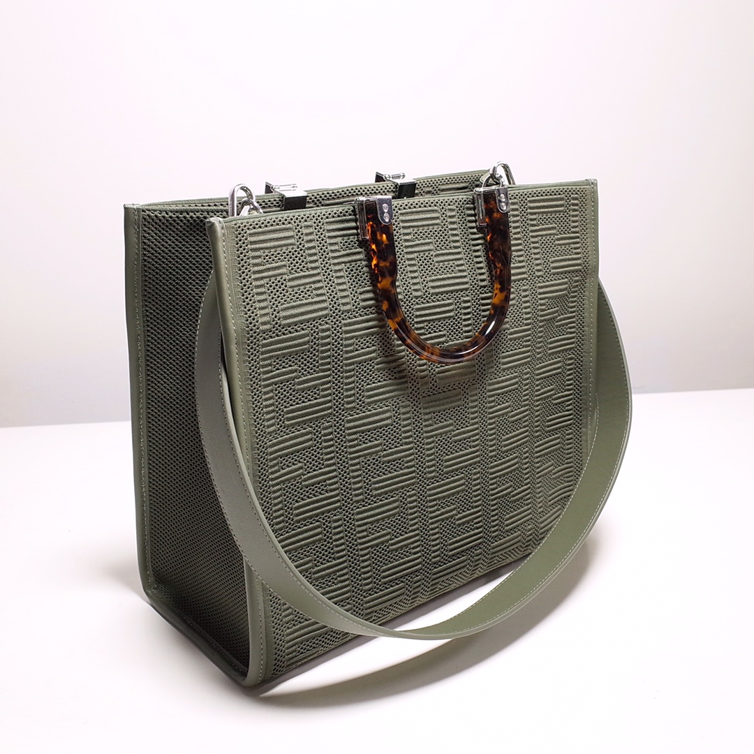 Fendi Sunshine Medium Shopper Bag In Green(35-31-17cm)  8BH386 - DesignerGu