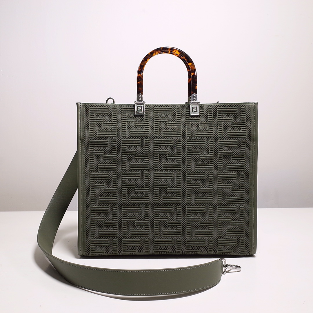 Fendi Sunshine Medium Shopper Bag In Green(35-31-17cm)  8BH386 - DesignerGu