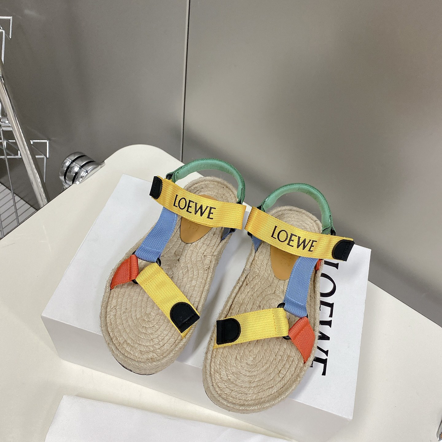 Loewe Strappy Espadrille In Nylon - DesignerGu