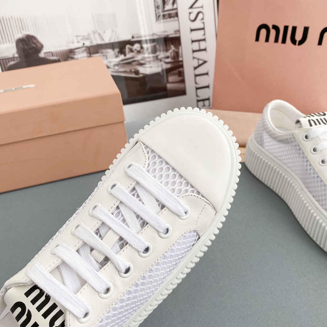 Miu Miu Mesh Flatform Sneakers - DesignerGu