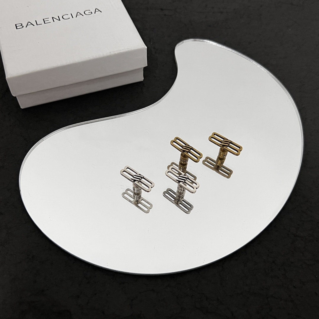 Balenciaga BB Icon Earrings In Aged-Gold Brass - DesignerGu