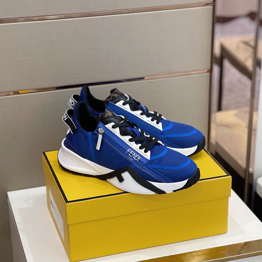 Fendi Flow Blue Nylon Low-Tops Sneakers - DesignerGu